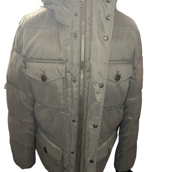 VEUC TOMMY HILFIGER Women’s or Mens Olive Green Puffer Jacket with Fau… - Picture 7 of 12